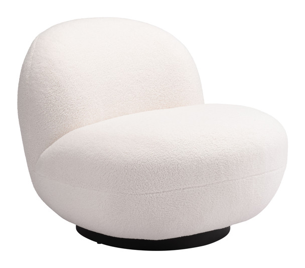 Myanmar Cream Steel and Polyester Accent Chair