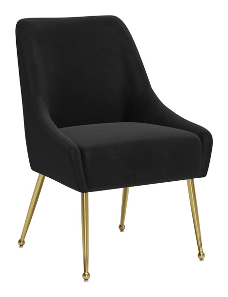 Maxine Black & Gold Steel and Polyester Dining Chair