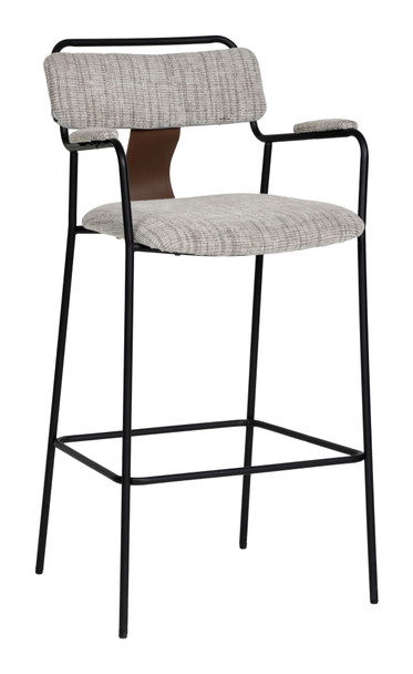 Couva Gray Tweed (Set of 2) Steel and Polyester Barstool