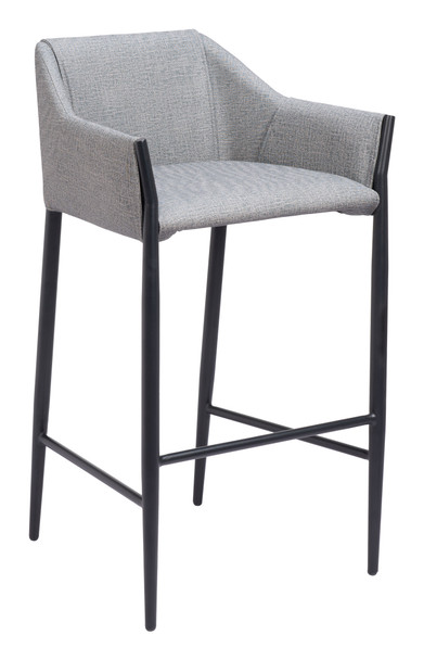 Andover Slate Gray Steel and Polyurethane Barstool