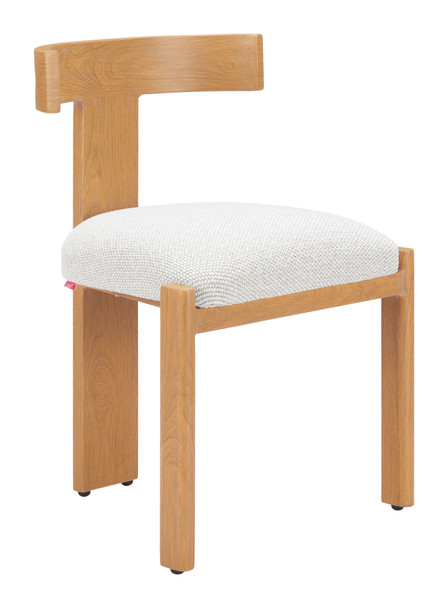 Tiana Natural & Beige Aluminum and Olefin Dining Chair for Outdoor Use