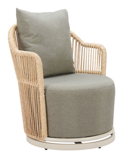 Lanai Multicolor Aluminum and Olefin Swivel Chair for Outdoor Use