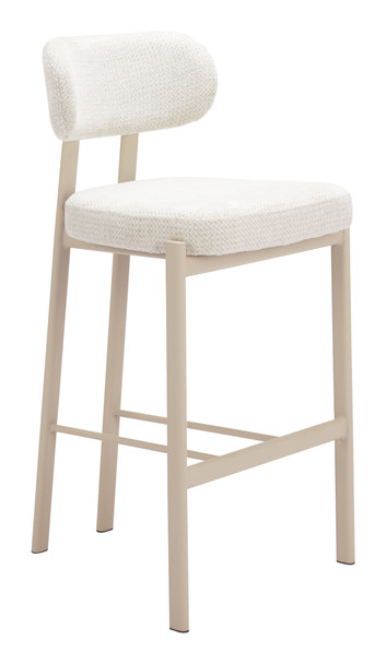 Aurea Light Gray (Set of 2) Steel and Polyester Barstool