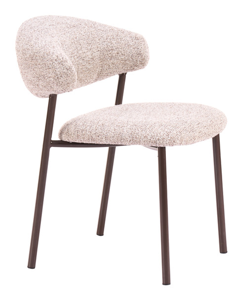Seville Cloud Beige (Set of 2) Steel and Polyester Dining Chair