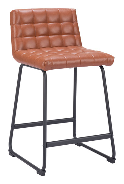 Pago Brown (Set of 2) Steel and Polyurethane Counter Stool