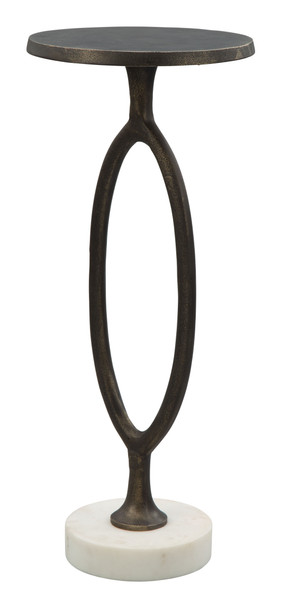 Bonita Bronze Natural Marble and Aluminum Round Accent Table