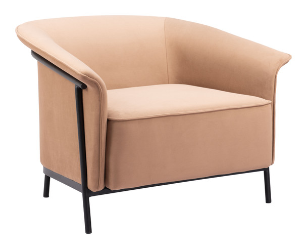 Burry Tan Steel and Polyester Accent Chair