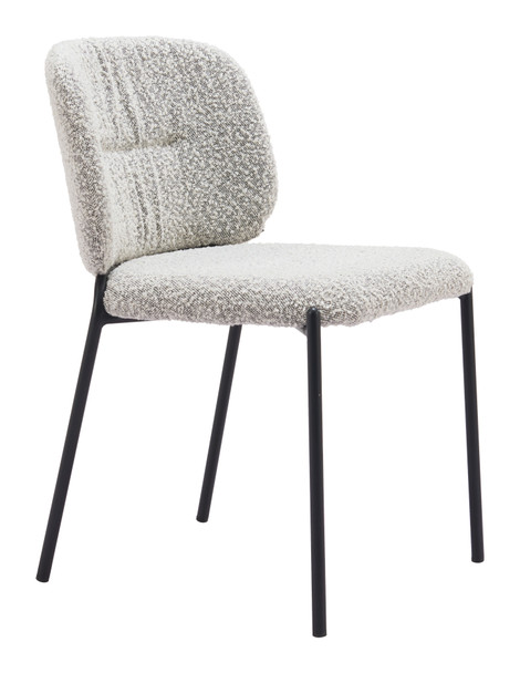Plat Gray (Set of 2) Steel and Polyester Stackable Dining Chair