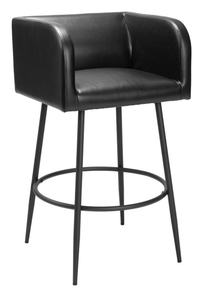 Horbat Black (Set of 2) Steel and Polyurethane Barstool