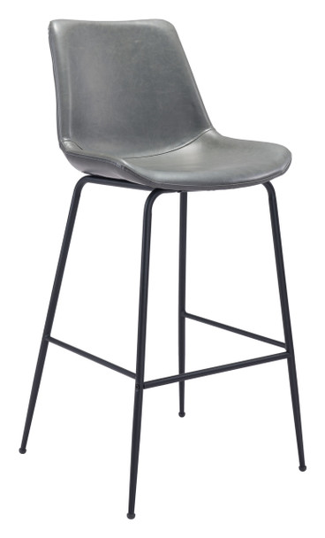 Byron Gray Steel and Polyurethane Barstool