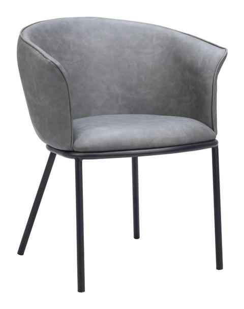 Garston Gray Steel and Polyurethane Dining Chair