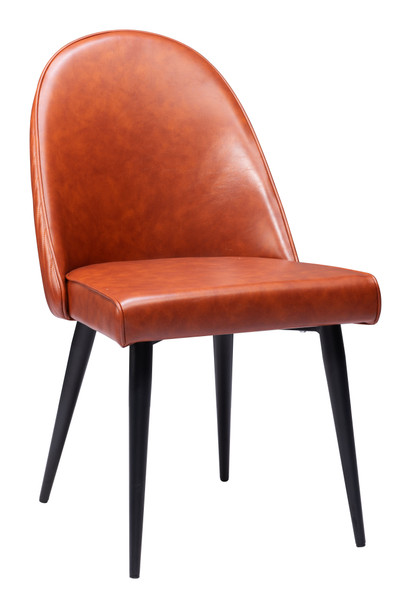 Silloth Brown (Set of 2) Steel and Polyurethane Armless Dining Chair