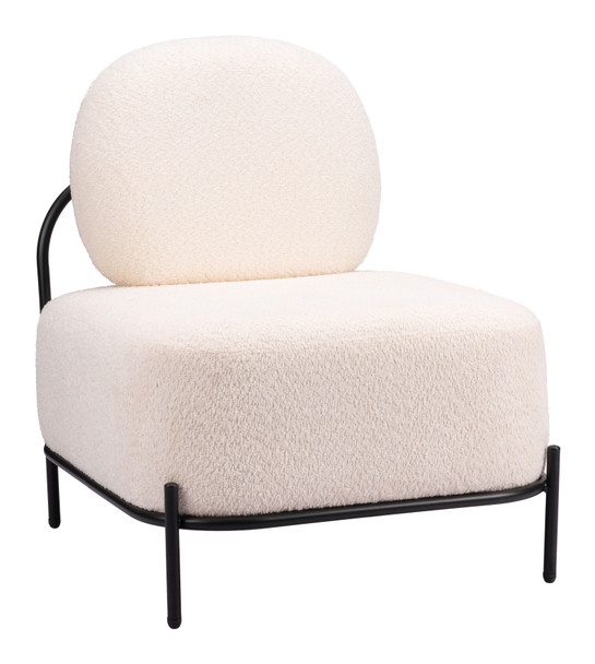 Arendal Vanilla Steel and Polyester Accent Chair