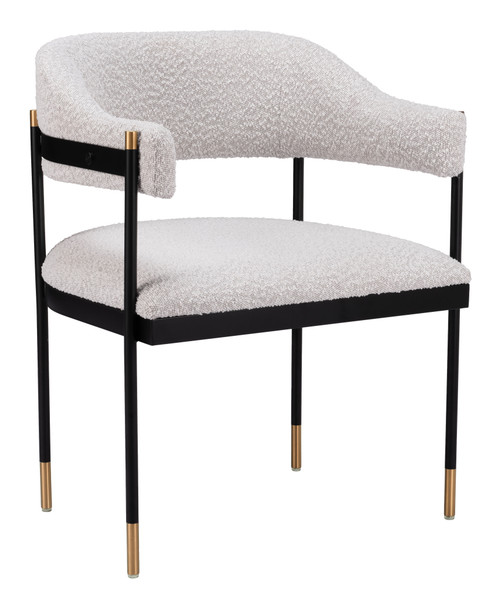 Zadar Misty Gray Steel and Polyester Dining Chair
