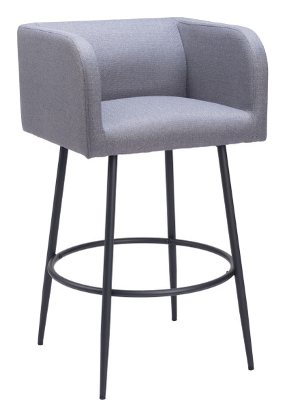 Horbat Gray (Set of 2) Steel and Polyester Barstool