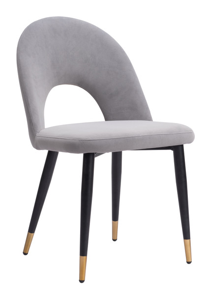 Menlo Gray (Set of 2) Steel and Polyester Dining Chair