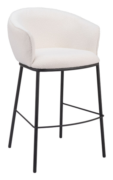 Essen Ivory Steel and Polyester Barstool
