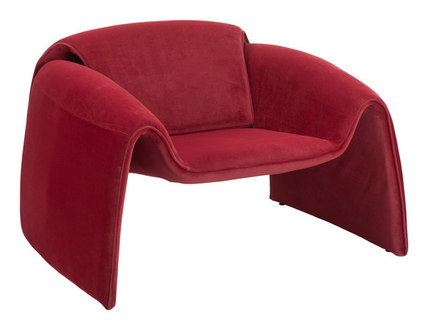 Horten Red Steel and Polyester Accent Chair
