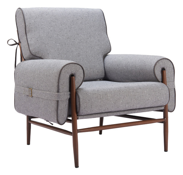 Klem Gray Steel and Polyester Accent Chair