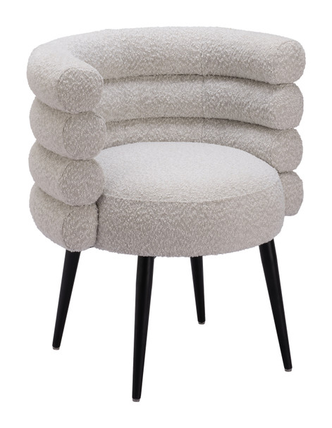 Grena Misty Gray Steel and Polyester Dining Chair