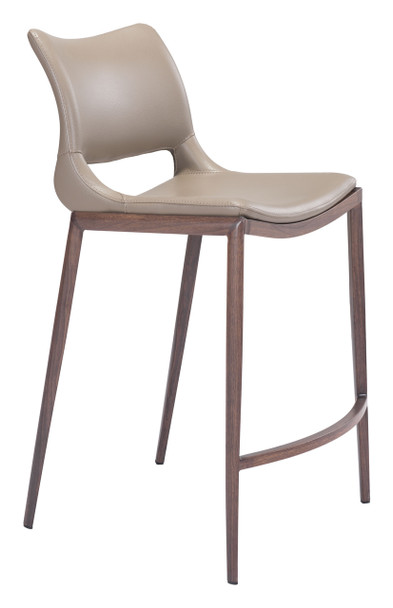 Ace Brown & Walnut (Set of 2) Steel and Polyurethane Counter Stool