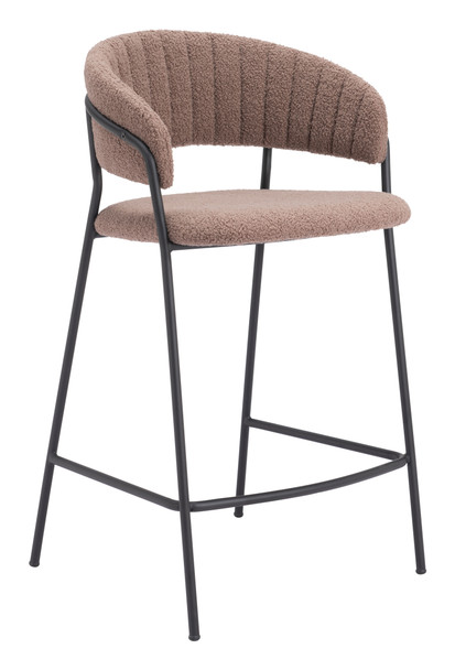 Josephine Brown (Set of 2) Steel and Polyester Counter Stool