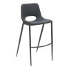 Desi Black (Set of 2) Steel and Polyurethane Armless Barstool