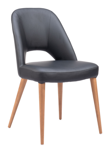 Leith Black (Set of 2) Ash Wood and Steel Dining Chair