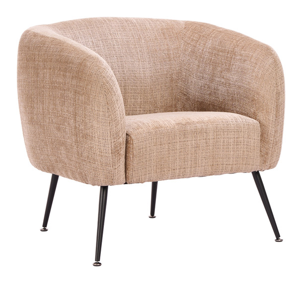 Racine Linen Beige Steel and Polyester Accent Chair