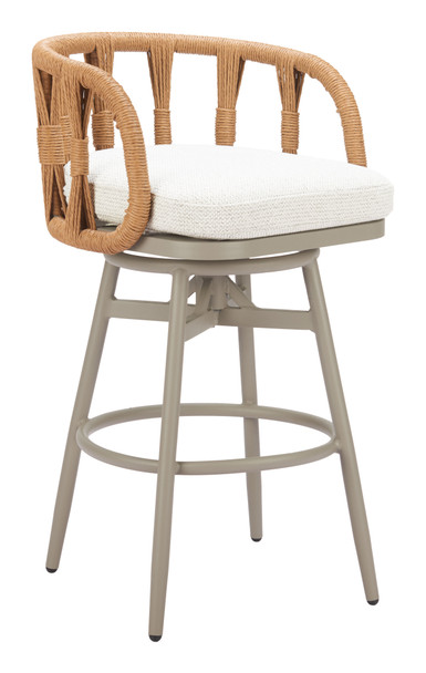 Safal Multicolor Aluminum and Polyester Swivel Barstool for Outdoor Use