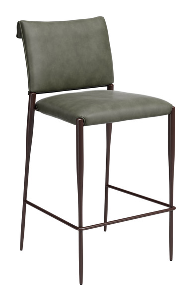 Freesia Olive Green (Set of 2) Steel and Polyurethane Barstool