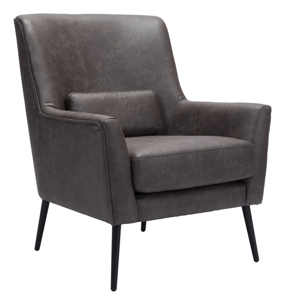 Ontario Vintage Black Steel and Polyester Accent Chair
