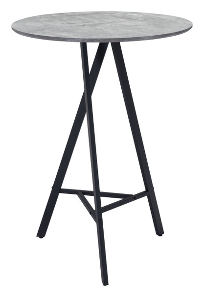 Metz Gray Steel Round Bar Table