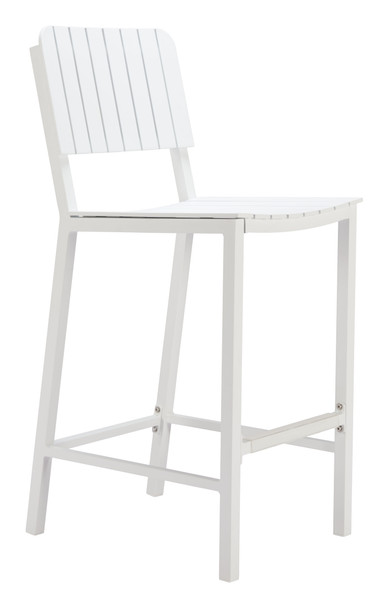 Kayu White Aluminum Stackable Barstool for Outdoor Use