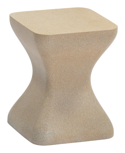 Mura Taupe Poly Cement Square Side Table for Outdoor Use
