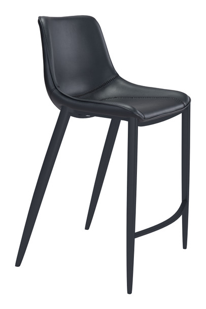 Magnus Black (Set of 2) Steel and Polyurethane Barstool
