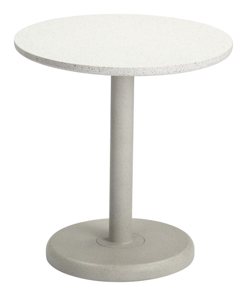 Liora White Steel Round Bistro Table for Outdoor Use