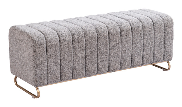Pender Stone Gray Steel and Polyester Bench