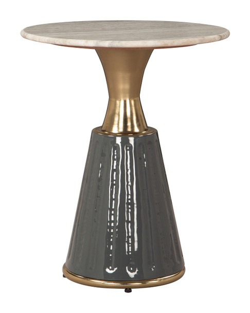 Glasa Multicolor Natural Marble and Iron Round Side Table