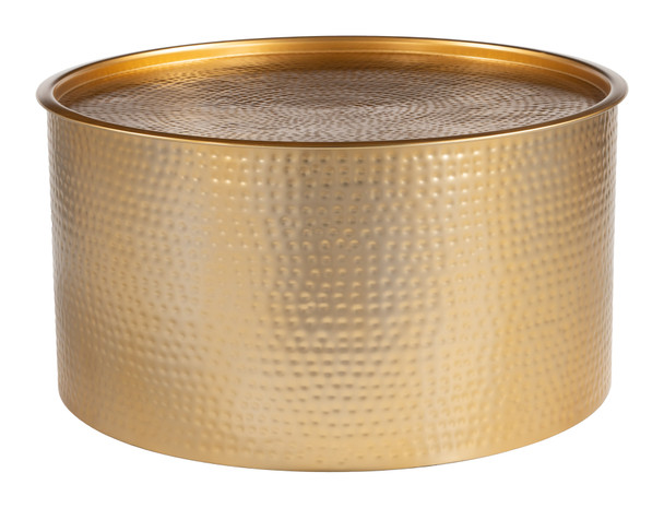 Coldveil Gold Iron Round Storage Coffee Table