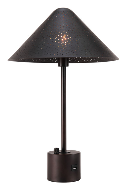 Cardo Bronze Steel Table Lamp with USB Port