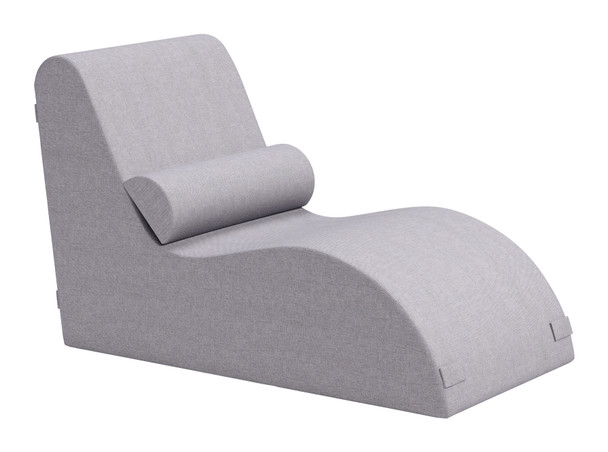Luanda Gray Olefin and Textilene Chaise Lounge for Outdoor Use