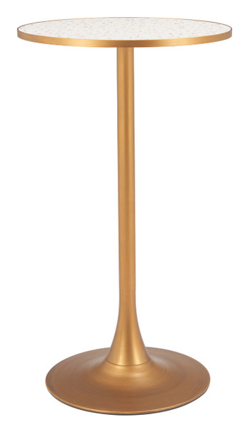 Bite Beige & Gold Steel Round Bar Table