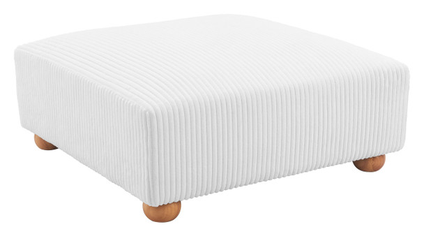 Tayte White Poplar Wood and Rubberwood Ottoman