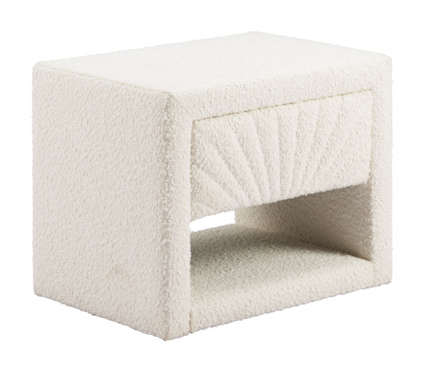 Baris Ivory Polyester Rectangular Nightstand