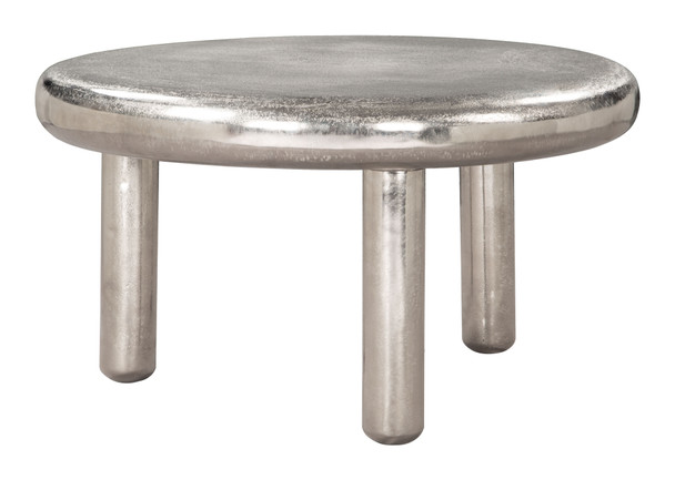 Arian Silver Aluminum Round Coffee Table