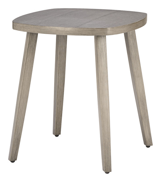 Foret Brown Aluminum Square Side Table for Outdoor Use