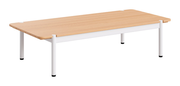 Lychee Natural Acacia Wood and Aluminum Rectangular Coffee Table