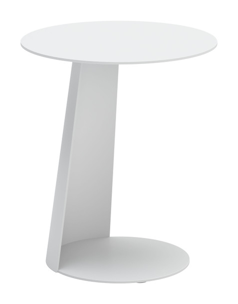 Sunny White Aluminum Round Side Table for Outdoor Use