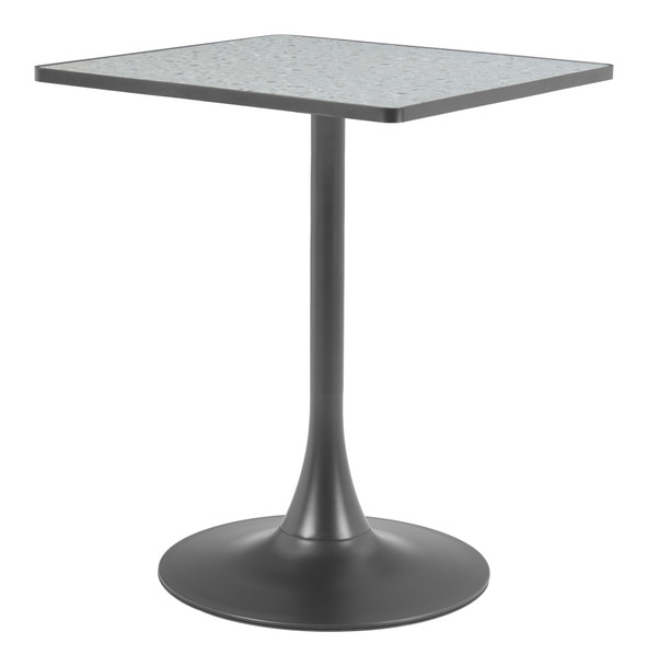 Spot Gray & Black Steel Square Bistro Table